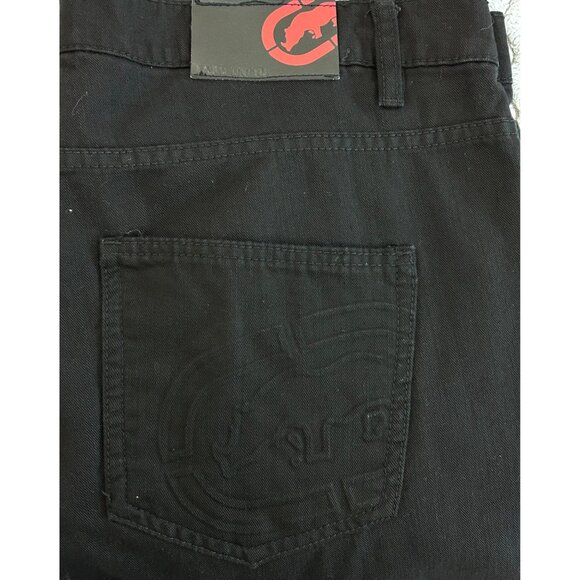 ECKO UNLTD~  Mens Black Denim Shorts Size 40 Relaxed Fit Cotton/Polyester - Picture 7 of 11